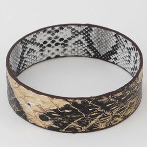 Leather Snake Print Bracelet